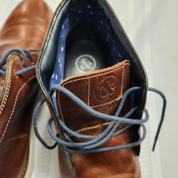 Thomas & Vine Men’s Leather Lace-up Boot Size 12 Brown with white soles - Picture 13 of 14